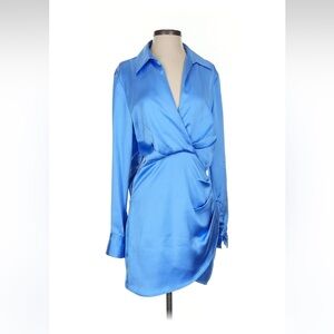blue eyelet dress zara Zara Blue Corset Stitch Mini Dress Size Small – Ernest Grace main image 1